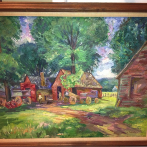 Arne Bodholt Farm Scene Oil
